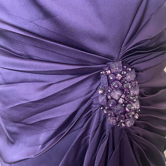 Patra Deep Purple Maxi Dress with Ruched Detail - Picture 4 of 11